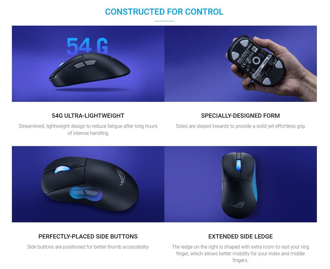 Gaming miš ASUS ROG Keris II Ace bežični, crni