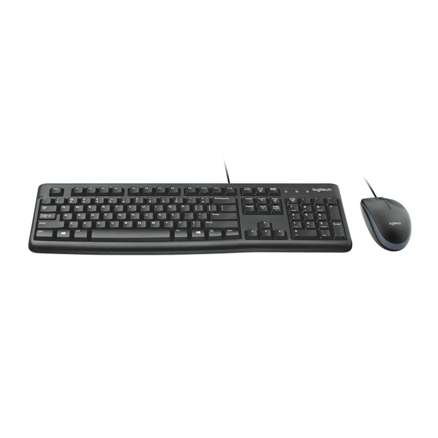 Logitech MK120 wired keyboard and mouse combo, US layout, black