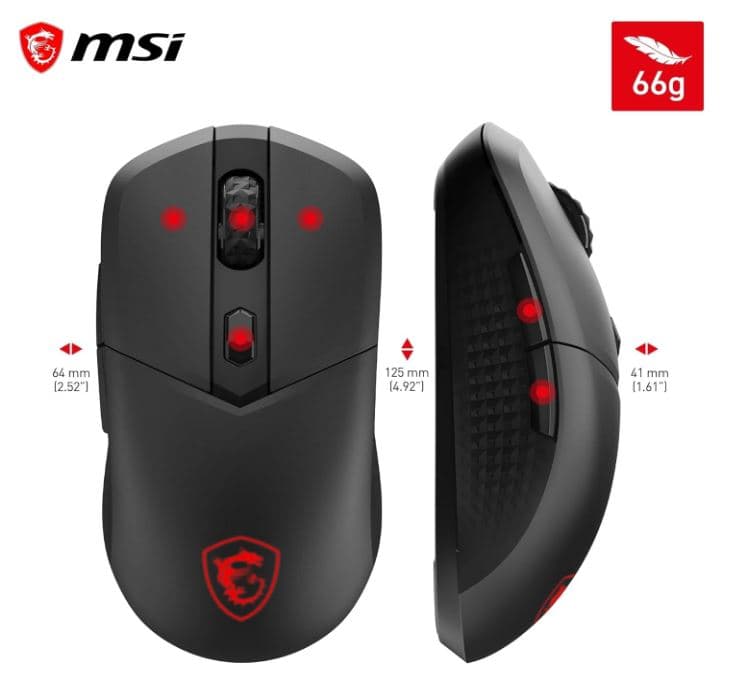 MSI VERSA 300 WIRELESS 8K wireless gaming mouse, 26000 DPI, black